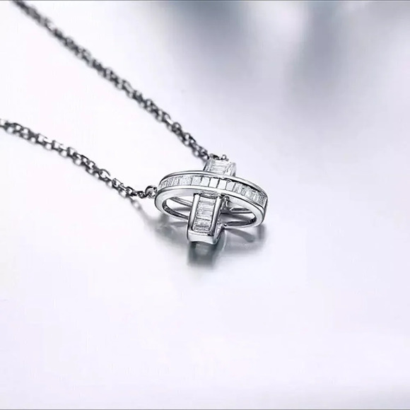 💎 X Shape Link Chain Factory Price Zircon Delicate Fashion Necklace,EVGG1098 - Picture 2 of 3